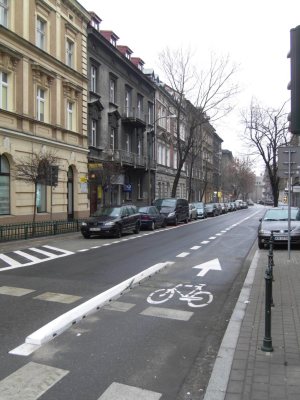 Kontrapas rowerowy na ul. Szlak